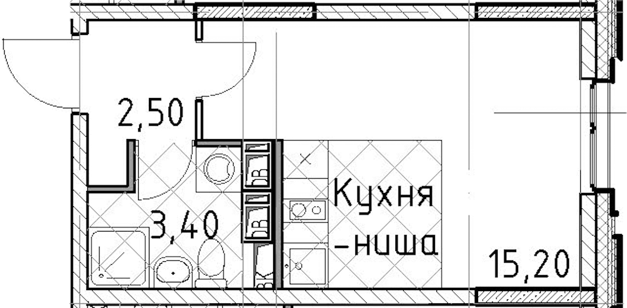 Квартира студия 21.1 м², 11/13 эт., ЖК «Тайм Сквер»